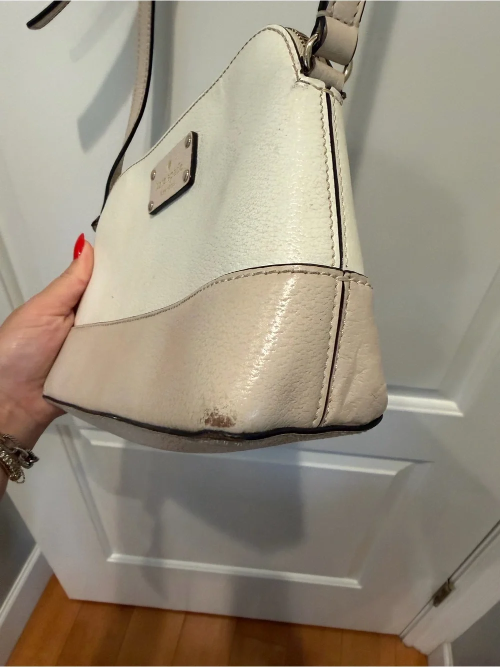 kate spade Cream Crossbody with Blush Trim and Adjustable Strap